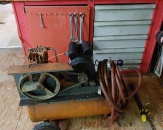 Item 4 Red Work Cabinet/Bench $30                                   Item 5 Electric Air Compressor $25.  