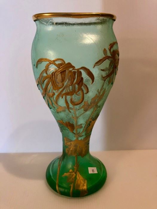 Mont Joye Cameo glass vase