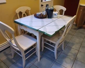 Enamel kitchen table and chairs