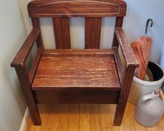 oak chair with storage