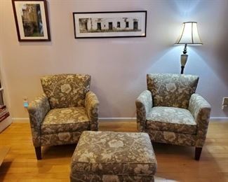pair of chairs and ottoman