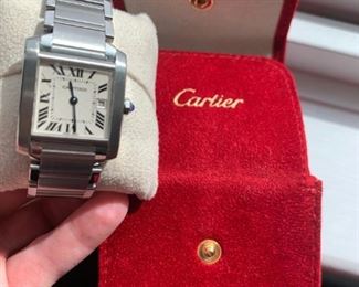 $1500 Cartier Women's Tank Francaise S.S. Watch w/date 