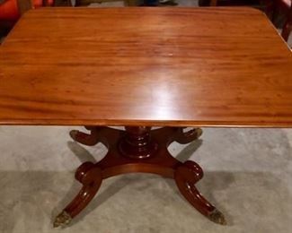 $200 Square Mahogany 4 Legs Brass Feet,Meaures 46 x 40 