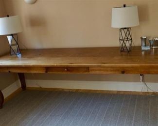 $750 Custom Pine Conference Table/Desk Measures: 9ft L x 3ft wide