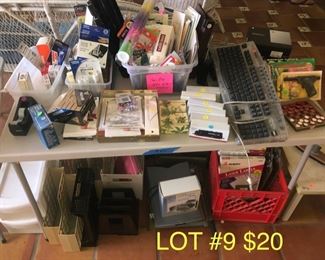 Lot No. 9 Includes office supplies vintage toys MacBook batteries paper cutter and more