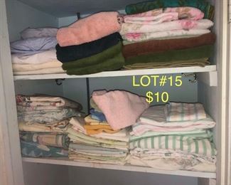 Lot No. 15 Include sheets towels and linens