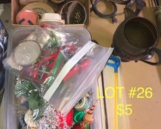 Lot no.  26 includes vintage Christmas items