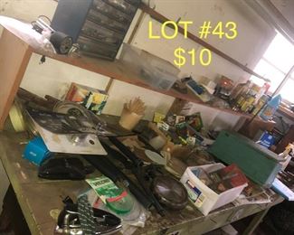 Lot no. 43 includes painting and garage items as well as total storage
