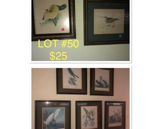 Lot no 50 includes vintage framed animal art