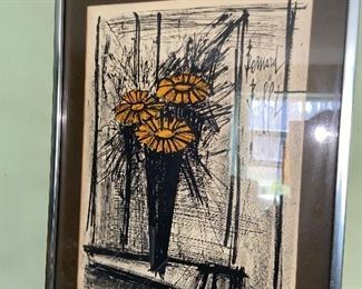 Framed litho 14”x11” Bernard Buffet with stamped Authenticity by. Collector’s Guild $75