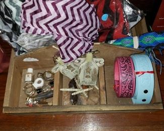 Infinity Scarves-$5
Mini Perfume Bottles-$2ea
Leather Belts-$10 ea
Wooden Angels-$3 ea
Cloth Belt-$8