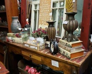 Rustic Table-$375
XL Mirror-$85
Unique Window-$30 SOLD
2 Candlesticks-$25 pair
Sun String Art-$10
Vintage like Stickers-$1ea
Photo Tags-$2ea
Box-$8
Flowers-$8
Large Jar-$16
Fabric Bird-$5
Love-$8
Wooden Feeder-$65
Metal Feeder-$35
Flowers-$4.50 ea