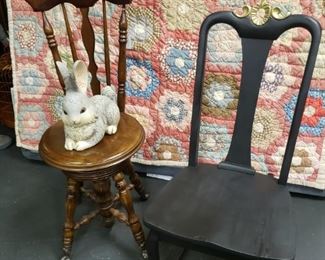 Victorian Paino Stool with glass claw feet-$200
Newly painted Vintage Rocking Chair-$50
Jim Shore Bunny-$32 SOLD
Vintage Quilt-$42 SOLD