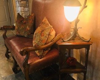 Accent table $110 measuring 31.5 inches tall x 13.5 inches each side SOLD