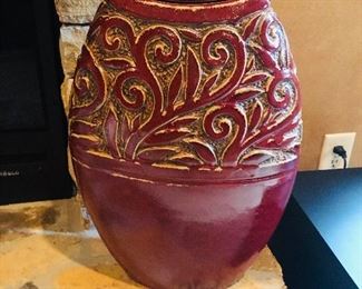 Clay Bombay vase $68.00 measuring 19 inches tall x 14 inches wide.