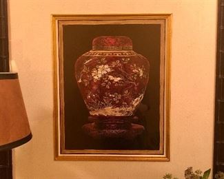 Red Ginger Jar I framed picture $194.00 measuring 45 inches tall x 37.5 inches wide