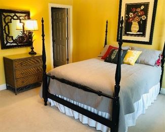 4 post bed in black $489.00 includes Serta mattress and box spring