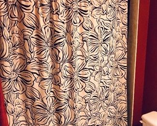 Black & white floral shower curtain including hooks $29.00