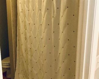 White shower curtain including hooks $29.00