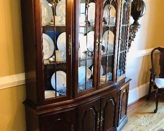 Pennsylvania House lighted china cabinet with glass shelves priced @ $795.00 measuring 60 inches x 79 inches tall x 16 inches deep