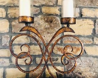 Double candle centerpiece priced at $68 measuring approx. 26 inches tall and 21 inches wide