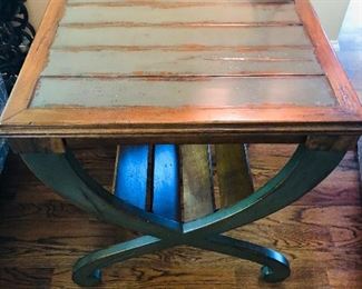 Uttermost accent table priced at $340.00 measuring 28.5 inches tall x 27 inches square