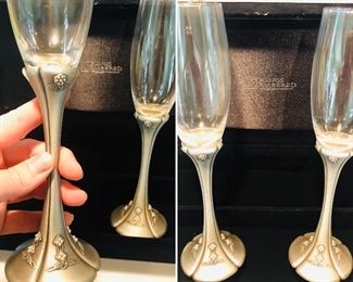 Things Remembered champagne flutes with velvet box priced at $32.00