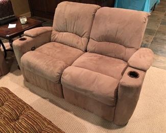 SET of 2 Microfiber theater seats @ $525 each = $1,050.00 for the PAIR measuring 65 inches long x 25 inches seatdeep x 34 deep x 37 inches tall