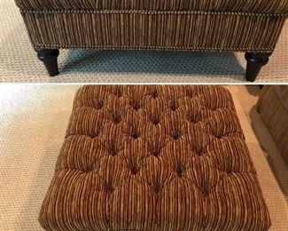 Multicolor tufted ottoman $235.00 measuring 40 inches square x 24.5 inches tall