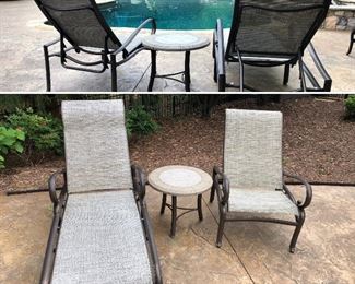 Tropitone SET including chaise lounge, tea table, AND sling recliner $394.00