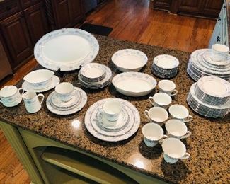 Noritake Blue Hill 2482 Contemporary Fine China set of 72pcs, 10 place settings plus serving pieces priced @ $270.00