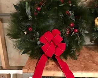 Wreath with red bow $42.00