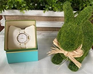 Lot 001 New with tags...Kate Spade watch with large white and gold face with rubber band $58