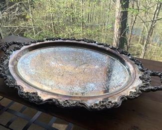 Silverplated tray, $125