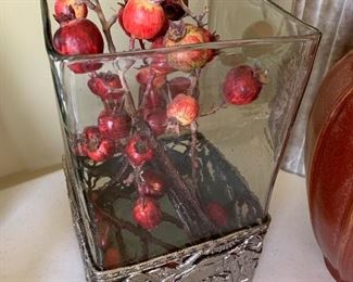 Vase with florals, $12