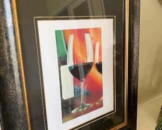 Wine glass art, signed Elliott Powell, $20