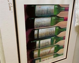 Wine glass art, signed Elliott Powell, $15