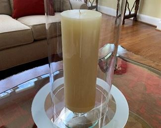 Candle and holder, $30