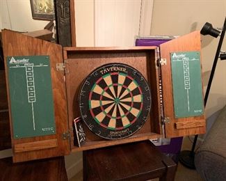 Dartboard and case, $45