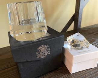 Oleg Cassini candle holder and paperweight, $25/both