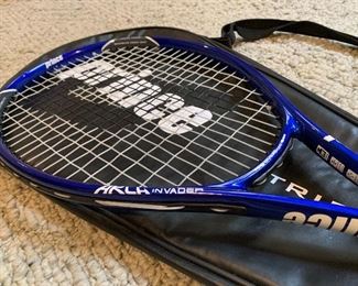 Racquet and bag, $12