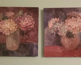 Hydrangea art, $55/pair