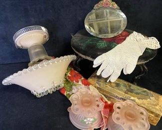 014m Vintage Light Fixture, Candle Holders  Vanity Items