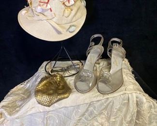Vintage shoes, hat & purse