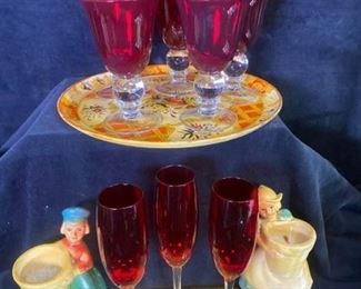 079m Red Ball Stem Glasses  Other Fun Finds