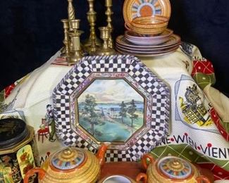 117m Nippon China, Brass Candle Holders  Other