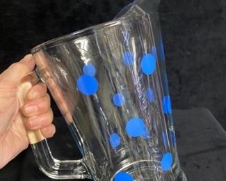 Poka dot glass pitcher