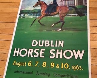 1963 Dublin Horse Show poster. Printed in Ireland. Bell’s Bridge Dublin.Alex. Thom & Co Ltd. Royal Dublin Society. ALL ITEMS FROM THIS SALE WILL BE MAILED AS CHEAPLY AS POSSIBLE $200