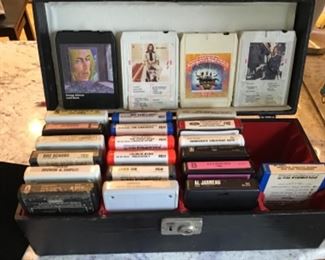8 tracks and case with 23 tracks. BEETLES, TOM JONES, GREGG ALLMAN, CROSBY STILLS & NASH, AMERICA, ERIC CLAPTON. $55     8 tracks NOT sold separately.    Shipping based on buyers location 