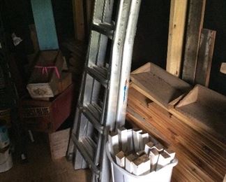 Ladder $75; ship lap, tongue and grove wood, call for quote 214-535-7022
